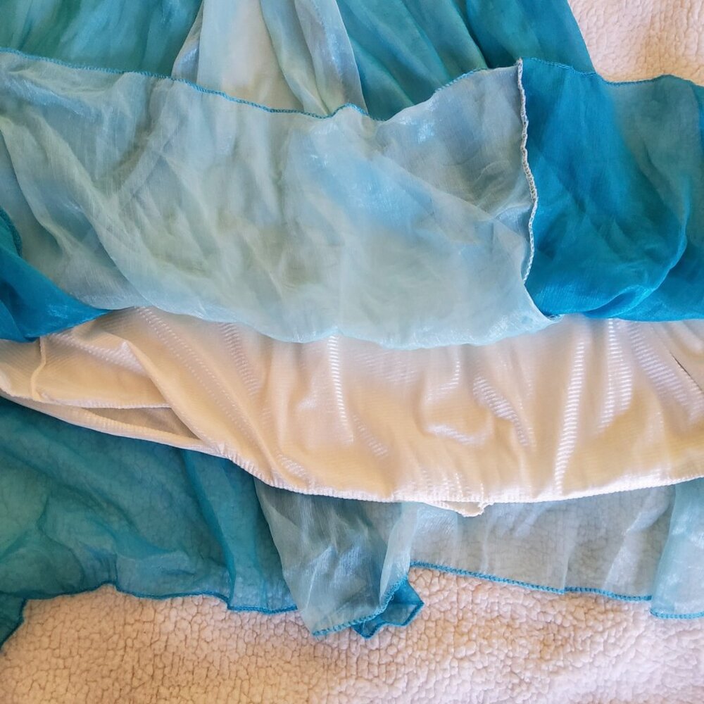 Chiffon Flowing Bohemian Pastel Circle Pleated Skirt - Picture 3 of 8